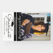 Abschluss 1 Foto Glückwunsch Graduate 2023 Black Banner (Horizontal)