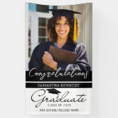 Abschluss 1 Foto Glückwunsch Graduate 2023 Black Banner (Vertikal)