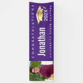 Abschluss 1 Foto Goldkappe lila Banner (Vertikal)