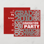 Abschluss 2010 Party Rote Einladung (Vorne/Hinten)