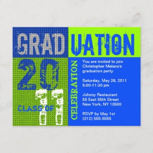 Abschluss 2011 Party Einladung Blue Green