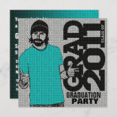 Abschluss 2011 Party Einladung Cartoon Foto 1 (Vorne/Hinten)