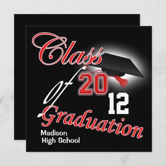 Abschluss 2012 "Klasse" der Schablone Einladung (Vorne/Hinten)