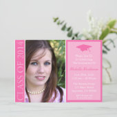 Abschluss 2014 (rosa) einladung (Stehend Vorderseite)
