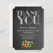 Abschluss 2015 Vielen Dank Chalkboard Floral Einladung (Rückseite)