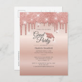 Abschluss 2022 Script Rose Gold Modern Grad Party Einladungspostkarte (Vorne/Hinten)