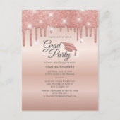 Abschluss 2022 Script Rose Gold Modern Grad Party Einladungspostkarte (Vorderseite)