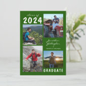 Abschluss 2023 4 Foto Handgeschriebenes Grün Ankündigung (Stehend Vorderseite)
