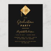 Abschluss 2023 - Einladung für Party-Schwarzgold (Vorderseite)
