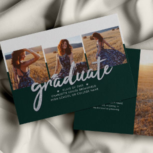 Abschluss 2023 Foto Collage Green Silver Grad