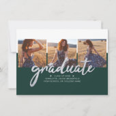 Abschluss 2023 Foto Collage Green Silver Grad (Vorderseite)
