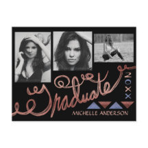 Abschluss 2023 Foto Collage Imitate Rose Gold Foil