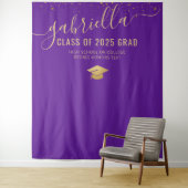 Abschluss 2023 Foto Stand Selfie Hintergrund Lila Wandteppich (Beispiel)