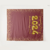 Abschluss 2023 Goldballons Rotes Foto Hintergrund Wandteppich (Vorderseite (Horizontal))