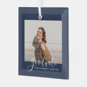 Abschluss 2023 Graduate Foto Keepake Weihnachten Ornament Aus Glas (Vorderseite links)