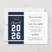 Abschluss 2023 Navy Blue Simple Grad Party Einladu (Vorderseite)
