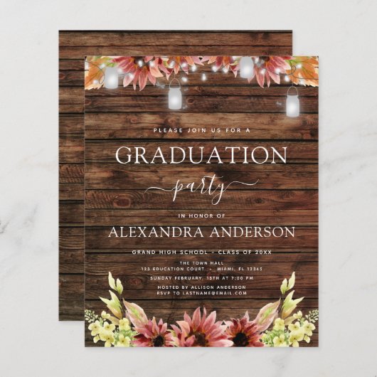 Abschluss 2023 Rustikale Holzsonnenblume (Vorne/Hinten)