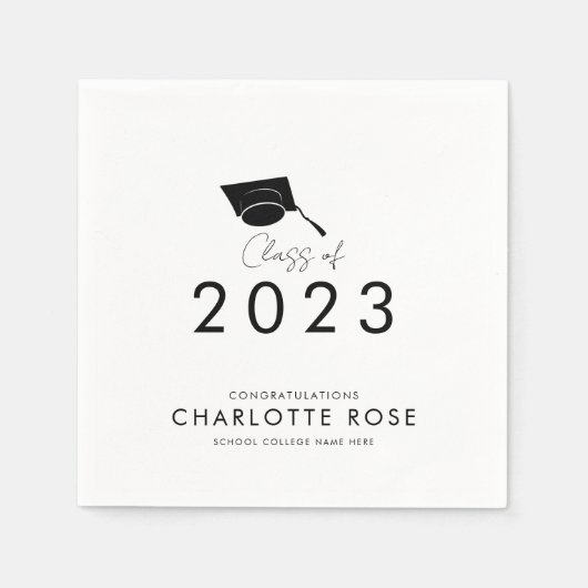 Abschluss 2023 Script Elegant Grad Party Paper Serviette (Vorderseite)