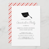 Abschluss 2023 Script Stripes Elegant Grad Party Einladung (Vorne/Hinten)