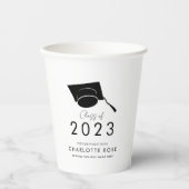Abschluss 2023 Script Typografy Grad Party Pappbecher (Vorderseite)