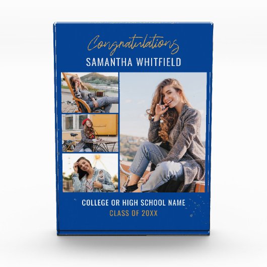 Abschluss 2024 Blue Grad Keepake Fotoblock (Vorderseite)