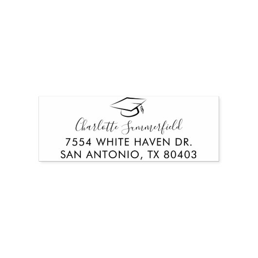 Abschluss 2024 Elegante Script-Rücksendeadresse Permastempel (Design)