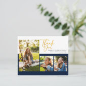 Abschluss 2024 Foto Collage Graduate Vielen Dank Dankeskarte (Stehend Vorderseite)