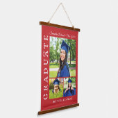 Abschluss 2024 Foto Collage Red Grad Keepsakes Wandteppich Mit Holzrahmen (Gewinkelt)