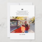 Abschluss 2024 Foto Grad Dankeschön-Karte Ankündigung (Rückseite)