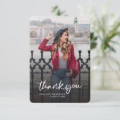 Abschluss 2024 Foto Grad Party Dankeskarte (Stehend Vorderseite)