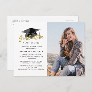 Abschluss 2024 Foto Minimalistisches Party Einladungspostkarte