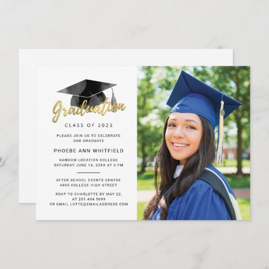 Abschluss 2024 Foto Party Einladung (Vorne/Hinten)