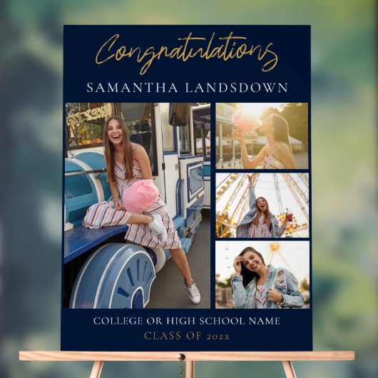 Abschluss 2024 FotoCollage Acrylschild (Neutral)