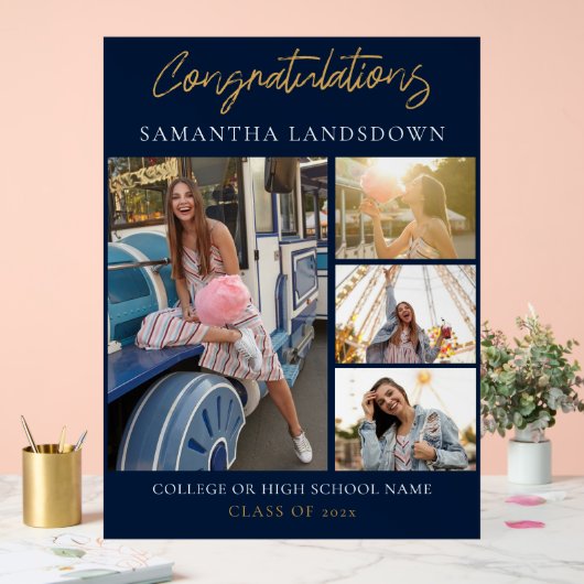 Abschluss 2024 FotoCollage Acrylschild (Hochzeit)