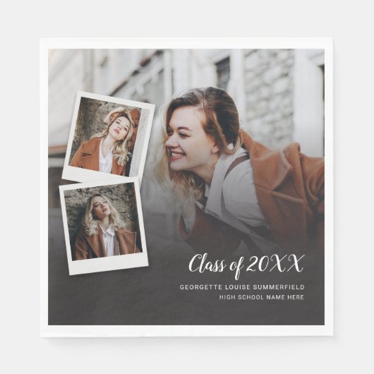 Abschluss 2024 Fotos Skript Grand Party Paper Serviette (Vorderseite)