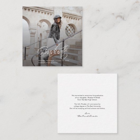 Abschluss 2024 Kalligraphie Foto Ankündigung (Vorne/Hinten)