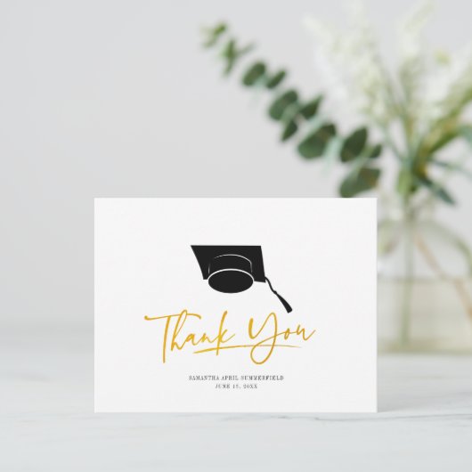 Abschluss 2024, Kap, Script danke You Card Postkarte (Stehend Vorderseite)