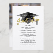 Abschluss 2024 Minimalistisches Foto Grad Party Einladung (Vorne/Hinten)