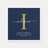 Abschluss 2024 Monogramm Skriptname Grad Party Serviette (Vorderseite)