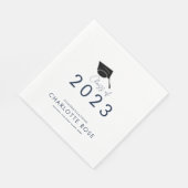 Abschluss 2024 Navy Blue Script Grad Party Paper Serviette (Ecke)