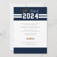 Abschluss 2024 Navy White Foto Open House Party