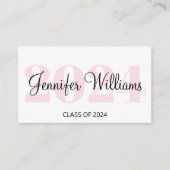 Abschluss 2024 qr rosa Skriptnamenkarte Begleitkarte (Vorderseite)