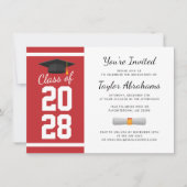 Abschluss 2024 Red White Grad Party Einladung (Vorderseite)