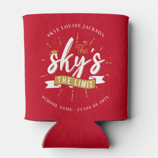 Abschluss 2024 Rotes Grad Party Dosenkühler (Rückseite)