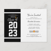 Abschluss 2024 Schwarze Typografie Party Einladung (Vorderseite)