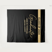 Abschluss 2024 - Schwarzer Name Wandteppich (Vorderseite (Horizontal))