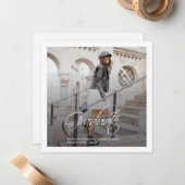 Abschluss 2024 Script Foto Grad Mitteilungskarte (Vorderseite/Rückseite Beispiel)