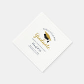 Abschluss 2024 Script Gold Cap Grad Party Paper Serviette (Ecke)