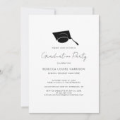 Abschluss 2024 Script Green Simple Grad Party Einladung (Vorderseite)