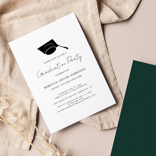 Abschluss 2024 Script Green Simple Grad Party Einladung